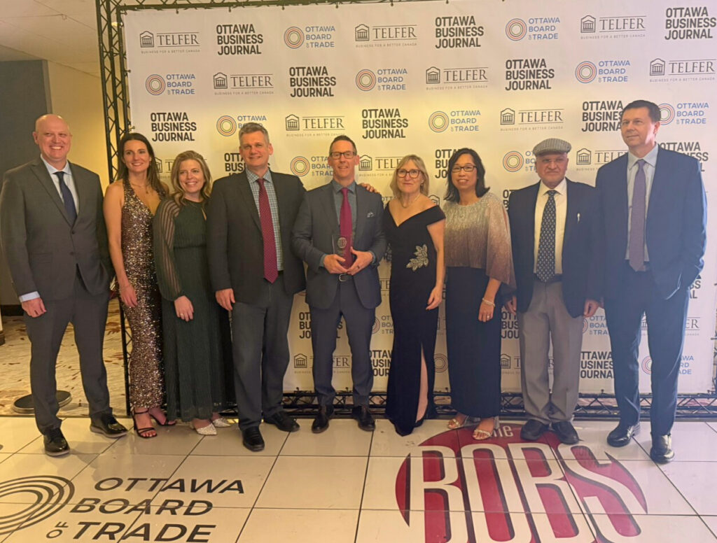 Fidus leadership team receiving Best Ottawa Business at BOB Awards 2024